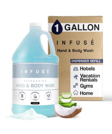1-Shoppe All-in-Kit Hand/Body Wash | Infuse White Tea & Coconut Hotel | 1 Gallon | For Hospitality & Vacation Rentals to Refill Dispensers | (Single Gallon) White Tea & Coconut 128 Fl Oz (Pack of 1)