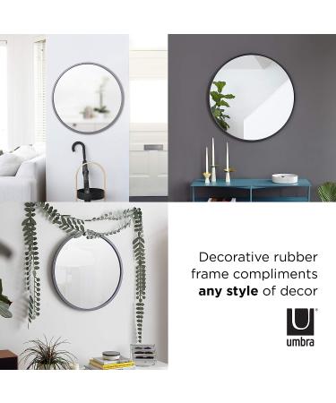 Umbra Hub Round Wall Mirror 24-Inch Black Rubber Frame | Modern Decor for Entryways, Washrooms, Living Rooms | Stylish Home Accent - Buy Online on GoSupps.com