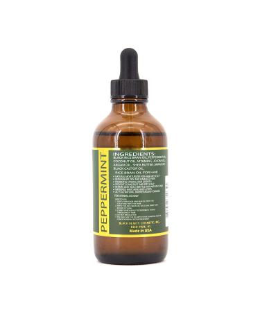 Black Rice Oil Hair Growth Oil 4oz - Peppermint | All Natural Formula for Stronger, Thicker, and Longer Hair - Buy Online on GoSupps.com