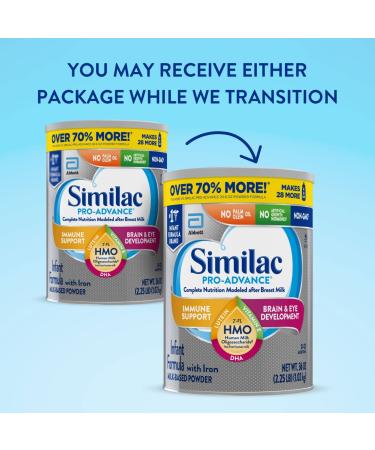 Similac Pro-Advance Infant Formula with Iron - 3 Count Non-GMO 36-Ounce Cans for Immune Support - Buy Online on GoSupps.com