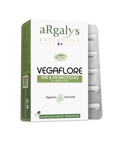 aRgalys Probiotic Lactic Acid Bacteria | 30 Billion CFU/day | Prebiotics | Active Bacteria | Gut Flora | 60 Gastro-Resistant Capsules | Vegan | Argalys Essentials