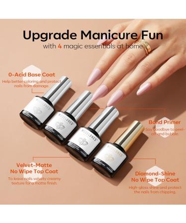 Modelones 32Pcs Gel Nail Polish Set - Nude Brown & Glitter Red Pink Colors with Glossy & Matte Finish - No Wipe Base Coat & Nail Primer Kit - Gifts for Women - DIY Home A0-California Dream - Buy Online on GoSupps.com