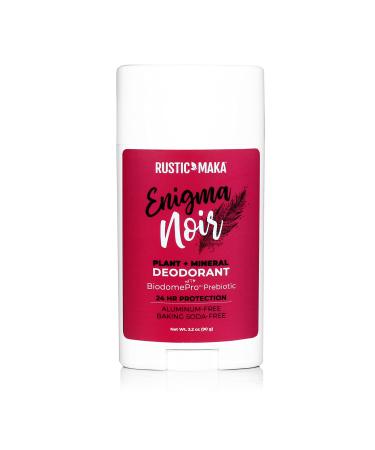 Rustic MAKA Natural Deodorant  Enigma Noir  Aluminum Free  Paraben Free  No Baking Soda Deodorant for Women  Prebiotic  Vegan  Cruelty-Free