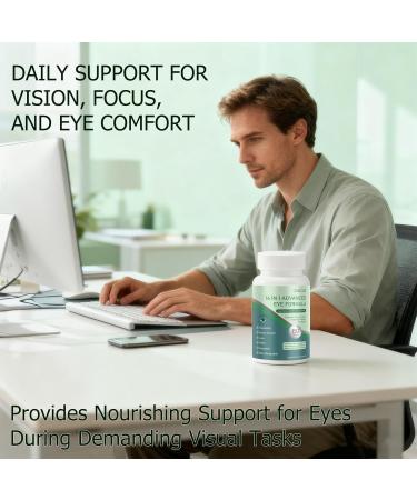 14-in-1 Advanced Eye Vitamin Supplement with Lutein Zeaxanthin Bilberry Extract & Zinc for Adults - Supports Vision Macula & Blue Light Protection - 60 Capsules (01) - Buy Online on GoSupps.com