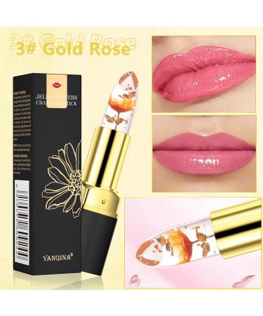 Buy Jeffbaubl YANQINA Flower Jelly Lipstick - Color Changing Long Lasting Moisturizing Lip Balm with Crystal Flower - Perfect Gift for Women & Girls - Buy Online on GoSupps.com
