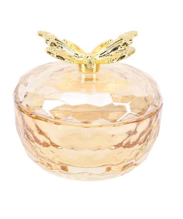 Nail Art Cup - Dappen Dish Cup Transparent Glass Nail Art Dappen Dish with Alloy Lid for Liquid Jewelry Display