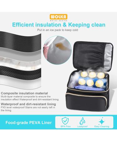 Wolka Breast Pump Bag & Diaper Bag Combo | Insulated Breastmilk Cooler Bag - Black - Buy Online on GoSupps.com