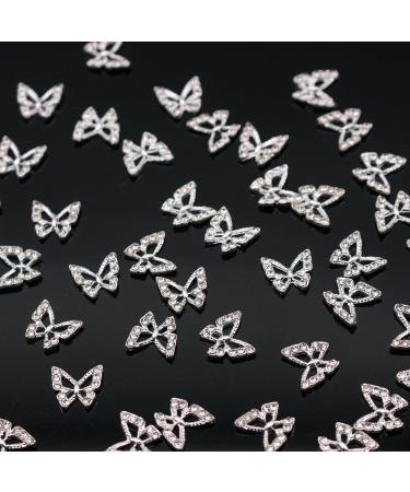 JERCLITY 30-Piece 3D Gold & Silver Butterfly Nail Charms with Clear Rhinestones - Metal Butterfly Nail Studs & Jewels for Nails - Buy Online on GoSupps.com