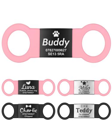Gisurey dog brand with engraving-silent slide-on dog brand personalized made of robust stainless steel durable and easy to read dog trailer with engraving symbol for dog and cat neck band PB-m m (width: 2.0 cm) symbol-RS