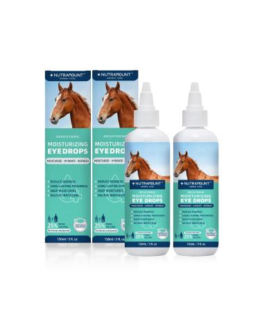 Nutramount Moisturizing Eye Drops for Horses and Ponies 150ML/5 fl. oz Dry Eye Relief Twin Bottle Set