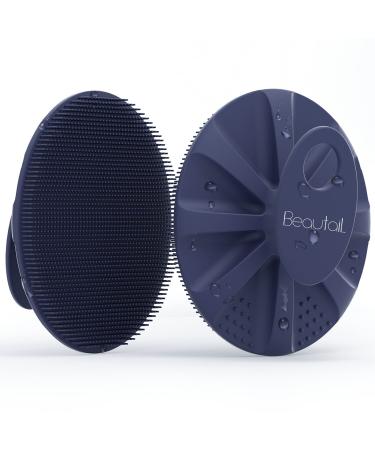 BEAUTAIL Silicone Body Scrubber Shower Bath Wash Brush Gentle Exfoliating Scrub Cleansing Loofah for Women Men Baby Sensitive Skin, Easy to Clean, Lather Nicely, More Hygienic, 1 Pack, Blue - Buy Online on GoSupps.com