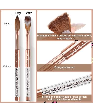 Saviland Size 16 Acrylic Brush for Nails - Kolinsky Brush for Acrylic Powder & Liquid Perfect for Nail Art - Buy Online on GoSupps.com