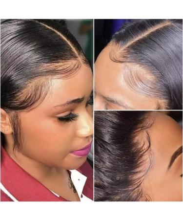 Muokass 4x4 HD Lace Closure Wig 18 inch - 180% Density Straight Brazilian Virgin Hair - Natural Color, Pre Plucked, Glueless, Elastic Bands - for Black Women - Buy Online on GoSupps.com