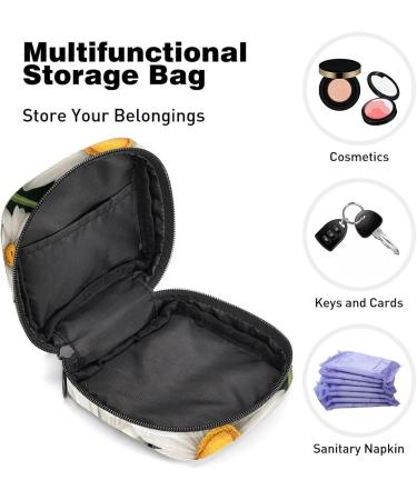 White Chamomiles Pattern Menstrual Storage Bag - Portable Period Pouch for Women & Teens - Multi-Colored - 1Pc - Buy Online on GoSupps.com