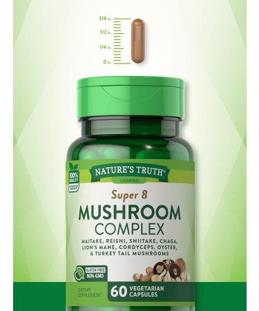 Nature's Truth Mushroom Supplement Capsules - 60 Count | Full Spectrum Super 8 Mushroom Complex - Non-GMO & Gluten Free - Buy Online on GoSupps.com