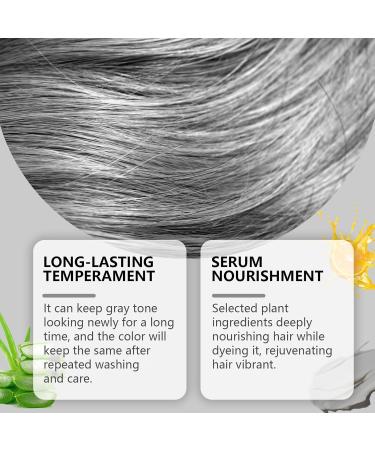  homomdy Natural Serum Silver Hair Dye Permanent Silver Grey Hair Dye Shiny Balm Beautiful and Easy to Use Fashionable and Durable.(2pcs) - Buy Online on GoSupps.com
