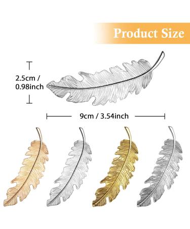 MELLIEX 4-Piece Vintage Leaf Feather Hair Clips - Elegant Hair Accessories for Weddings & Parties | Perfect Gift for Girls - Buy Online on GoSupps.com