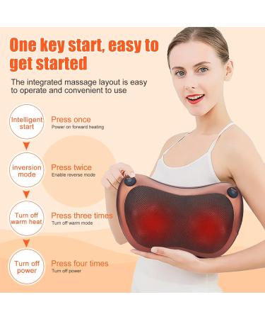 Shiatsu Massage Pillow & Device - Electric Back & Neck Massager with 18 Rotating Heads 3 Speeds - Ideal for Home Office & Car | International Shipping Available - Buy Online on GoSupps.com