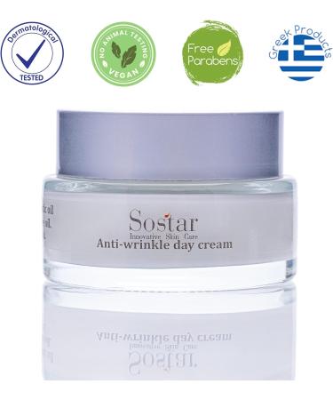 Sostar Anti Wrinkle Day Cream with Greek Mastic & Organic Olive Oil Extract - Anti Aging Face Cream That Protects Your Skin from Premature Ageing - Anti Wrinkle Cream Suitable for All Skin Types - Buy Online on GoSupps.com