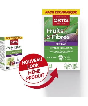 Ortis - Fruits & Fibres Regular Pack Economique 45 Comprim s - Compl ment Alimentaire pour Favoriser le Transit Intestinal - Paresse Intestinale R guli re - 100% Naturel base de Rhubarbe Sans saveur 45 unit (Lot de 1) - Buy Online on GoSupps.com