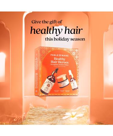 Fable & Mane Healthy Hair Heroes Set | Pre-Wash Oil Scalp Scrub & Smoothing Oil - International Shipping Available - Buy Online on GoSupps.com