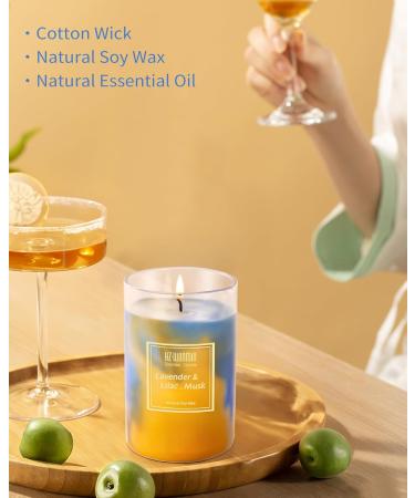 Lavender Candle | Hand-Poured Soy Wax | 60-Hour Burn Time | Aromatherapy | Beach Ocean Scent | Perfect Gifts for Women | 8oz Lavender & Lilac Musk - Buy Online on GoSupps.com