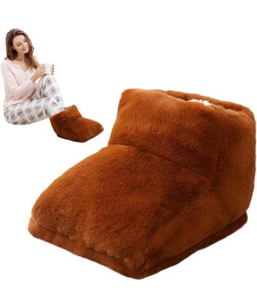 USB Foot Warmers | Rechargeable Heated Slippers | Full Wrap Heater for Comfort at Home & Work | Perfect for Men & Women - Brown - Buy Online on GoSupps.com
