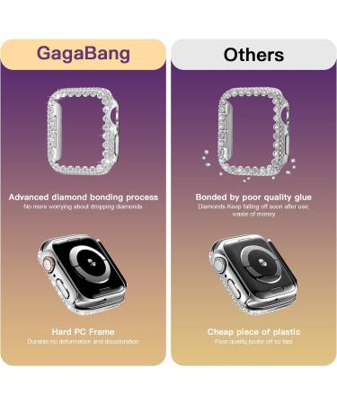 Bling Bumper Case Compatible with Apple Watch Series 6 5 4 Se 44mm Diamond Protective Face Cover for Women Hard PC Frame Protector for iWatch 44mm Silver Silver 44mm - Buy Online on GoSupps.com