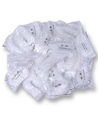 100 Disposable Clear Plastic Shower Caps - Perfect for Spa Home Hotel & Hair Salon - International Shipping Available - Buy Online on GoSupps.com