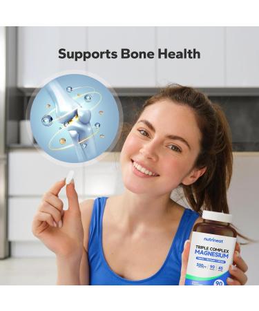 NutriNeat Triple Magnesium Complex (90 Capsules) 300mg of Magnesium Glycinate Citrate & Malate for Muscles Nerves & Energy High Absorption Vegan Non-GMO - Buy Online on GoSupps.com