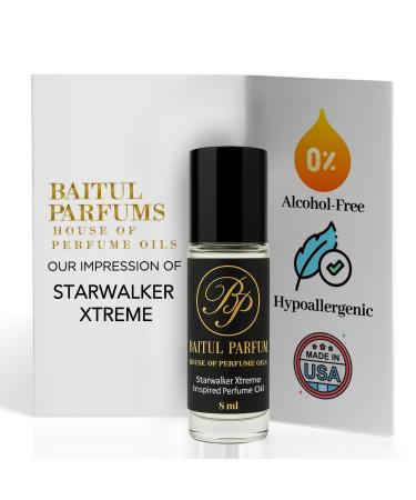 ASMARKET Comparable to MB-StarwalkerExtreme EDT Alcohol-Free Perfume Oil 8ml Travel Size Roll-On Glass Bottle Long Lasting 98% True-to-Scent Clean Scent Perfume Main Accords - Woody Citrus