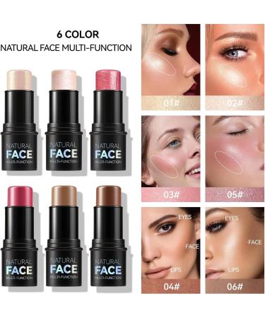 Cream Blush Stick Contour Stick Blush and Lip Makeup Stick Face Makeup for Cheeks Lips Eyes (5) - Buy Online on GoSupps.com