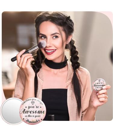 Gulfmew 36 Pcs 2.76 Inch Rose Gold Inspirational Compact Mirror - Pocket Size Makeup Glass Mirror for Women - Ideal Gifts for Coworkers, Nurses, and Friends - Buy Online on GoSupps.com