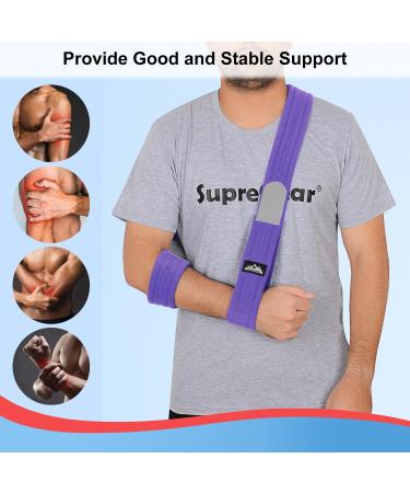 Supregear Adjustable Lightweight Arm Sling - Comfortable Shoulder Support | Purple, 180cm - Buy Online on GoSupps.com