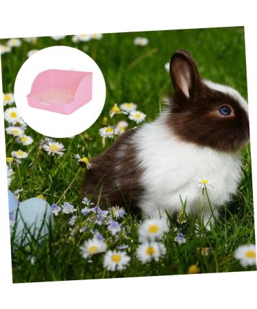 HAPINARY Box Rabbit Potty Bunny Litter Cat Litter Pan Hamster Toilet Corner Pet Litter Pan Plastic 28x23cm Pink - Buy Online on GoSupps.com
