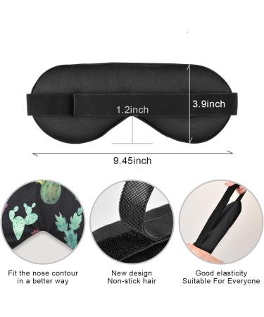 Haskirky Light Blocking Eye Mask - Breathable & Adjustable for Adults - Perfect for Travel, Yoga, Meditation & Office - Deep Sleep Goodies Cactus Design - Buy Online on GoSupps.com