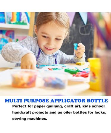 1oz Needle Tip Glue Bottle Set - 12pc Plastic Dropper Bottles with Mini Funnel - Ideal for DIY Crafts - Multicolor Lid - Buy Online on GoSupps.com