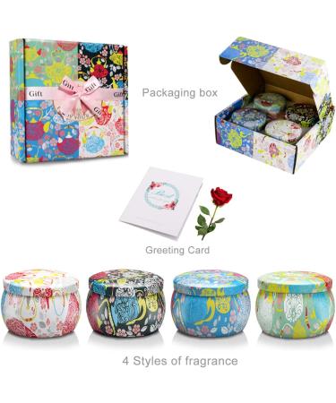 Candles Gift Set for Women - 4 Pack Scented Candle Bundle for Birthday, Anniversary, Thank You Gift - Floral Scents for Stress Relief, Relaxation, and Meditation - Buy Online on GoSupps.com