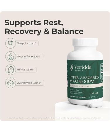 Veridda Longevity Advanced Anti-Inflammation & Cellular Energy Trio Includes: Vitamin D3 CoQ10 Ubiquinone Magnesium Glycinate - Buy Online on GoSupps.com