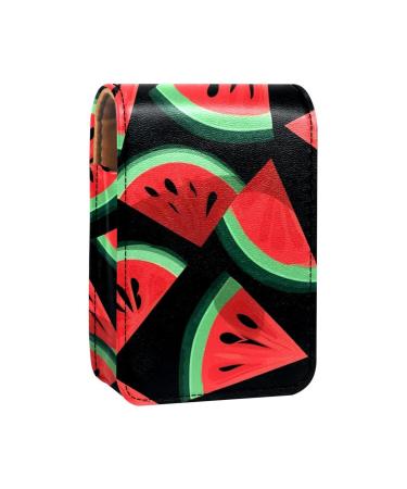 Travel Lipstick Organizer Case Lipstick Case Portable Makeup Bag With Mirror Watermelon Black Background B545p1atbv