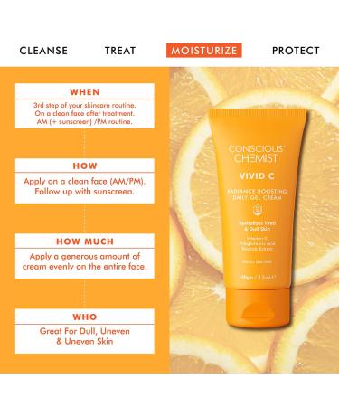 Conscious Chemist Vitamin C Face Cream SPF30 - Lightweight Gel with Polyglutamic Acid for All Skin Types | Fragrance-Free & Cruelty-Free | 50ml - Buy Online on GoSupps.com