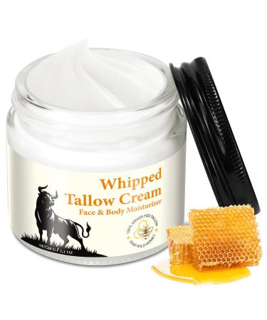 HUYEHF Beef Tallow for Skin Beef Tallow and Honey Balm for Skin & Face Deeply Nourishing Face Body Moisturizer for Dry Care & Anti-Aging- 60g