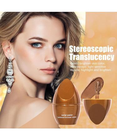 Contouring Shadow Makeup Set | Four Shades Contouring Highlighting Cream Liquid - Waterproof Smooth Liquid Luminizer Shimmer Foundation Makeup for Face Body Bronze Facial Makeup Nicything 02# Warm Brown With Pearlescent  - Buy Online on GoSupps.com