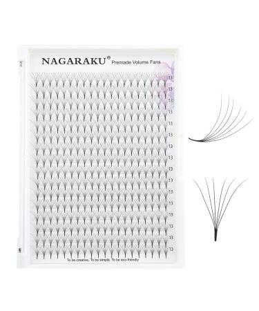 Nagaraku 320pcs Premade Volume Eyelash Extensions - Narrow Stem 6D 0.07mm D Curl 13mm | Artificial Eyelashes for Stunning Looks - Buy Online on GoSupps.com