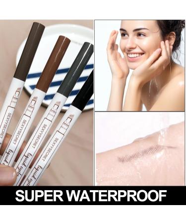 ChAusa 4 Pcs Liquid Eyebrow Pencil Waterproof Eyebrow Pencil Eyebrows with Micro-Fork Tip Waterproof and Sweat-Proof for Natural Looking Eyebrows Makeup - Buy Online on GoSupps.com