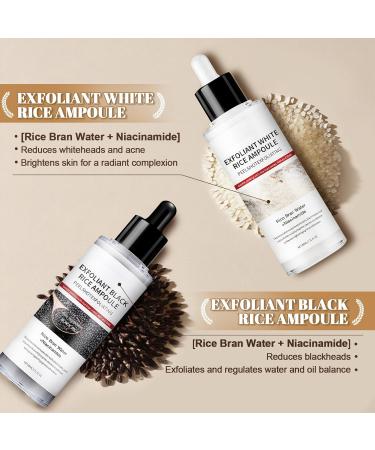 Peel Shot Glow Rice Ampoule Duo Exfoliant Visage Black and White Rice Exfoliante Peeling Visage Nettoyage Profond des Pores et Points Noirs pour Toutes les Peaux 2 * 80ML - Buy Online on GoSupps.com
