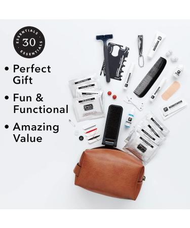 Pinch Provisions Hemergency Kit for Men | 30 Grooming Essentials & Travel Accessories | Ideal Gift for Grooms & Best Men - Cognac - Buy Online on GoSupps.com