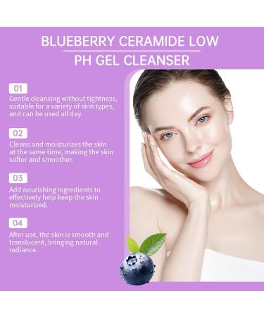 Blueberry Flavored Facial Cleansing Gel - Deep Cleanse Moisturize & Hydrate - Remove Dirt Lock In Moisture For Smooth Skin(2PCS) - Buy Online on GoSupps.com