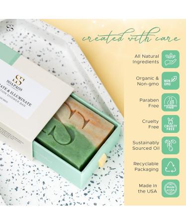 All Natural Vegan Shower Bar Soap - Moisturizing & Exfoliating with Pumice Zeolite Kaolin Camellia & Sunflower Oils - International Shipping Available - Buy Online on GoSupps.com