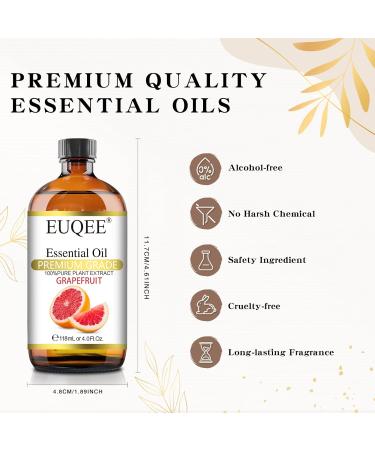 Grapefruit Essential Oil 118mL Pure Grapefruit Oil Large Capacity Essential Oil with Glass Dropper for Diffuser Aromatheraphy DIY Soap (4fl.oz) Classic-15 - Buy Online on GoSupps.com